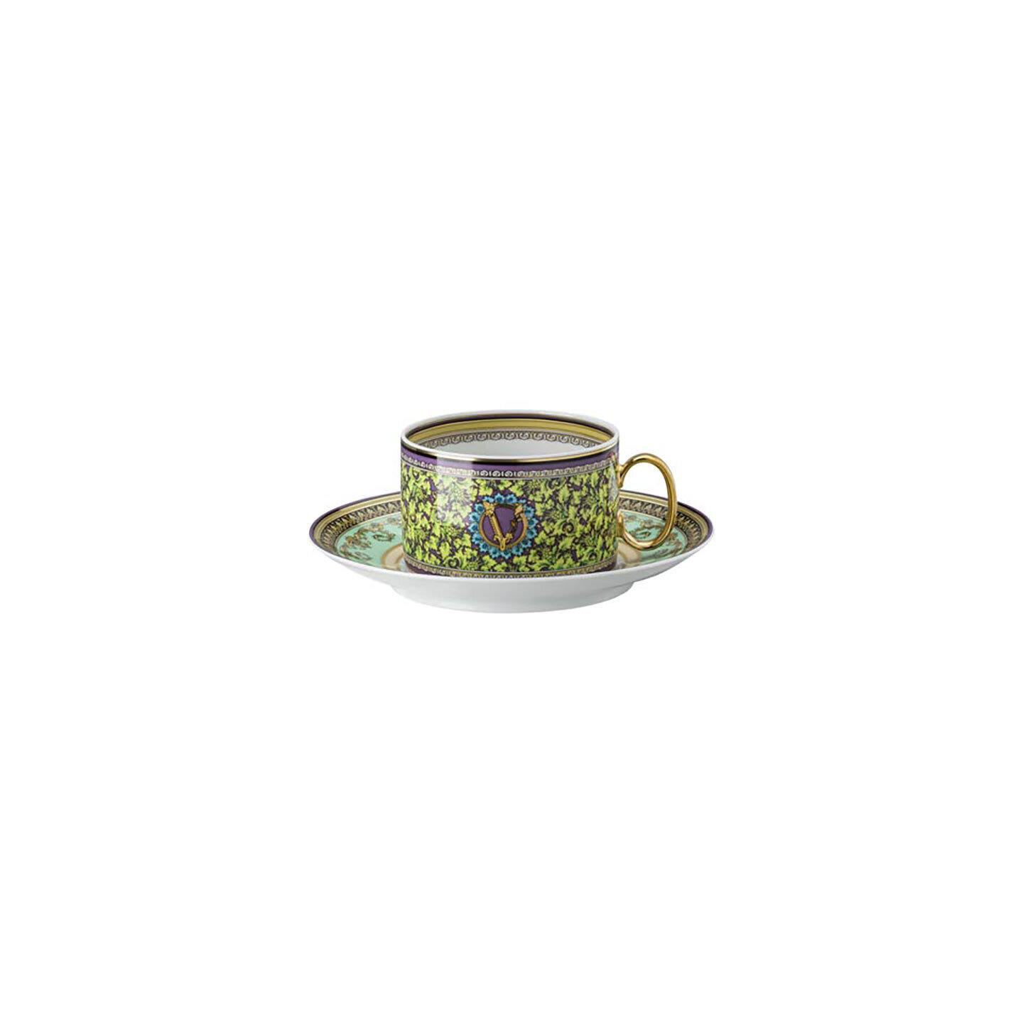 Versace Barocco Mosaic Tea Cup & Saucer 6 1/4 Inch
