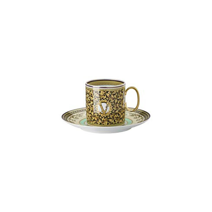 Versace Barocco Mosaic Coffee Cup &amp; Saucer 6 in 6 Inch, MPN: 19335-403728-14740, 790955172579