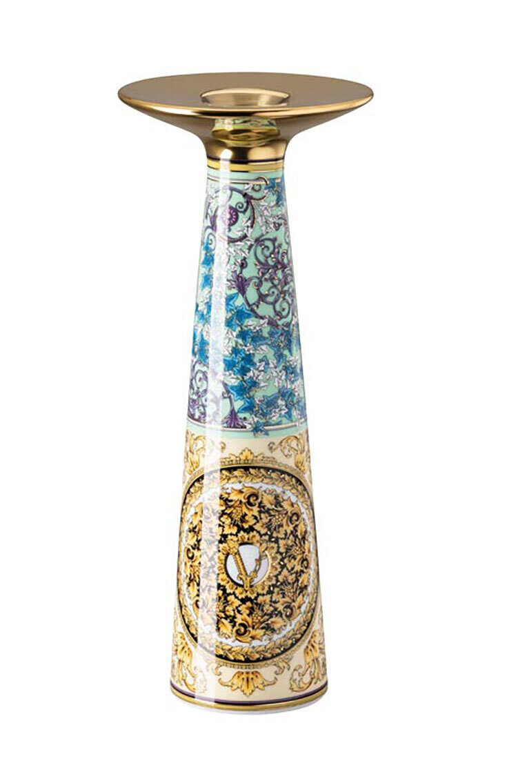 Versace Barocco Mosaic Vase Candleholder 10 Inch