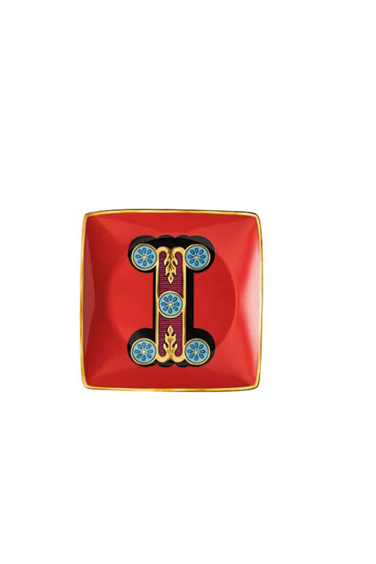 Versace Christmas Holiday Alphabet Canape Dish Alphabet Letter I 4 3/4 Inch Square, MPN: 11940-4036…