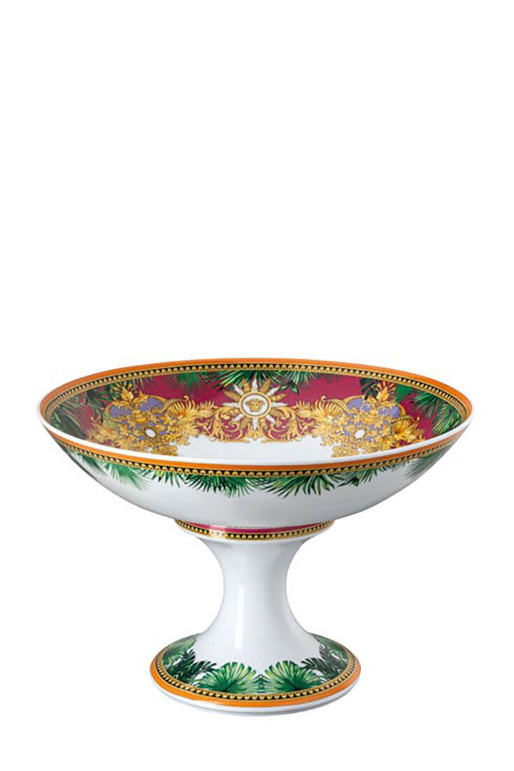 Versace Jungle Animalier Bowl, footed 13 3/4 Inch
