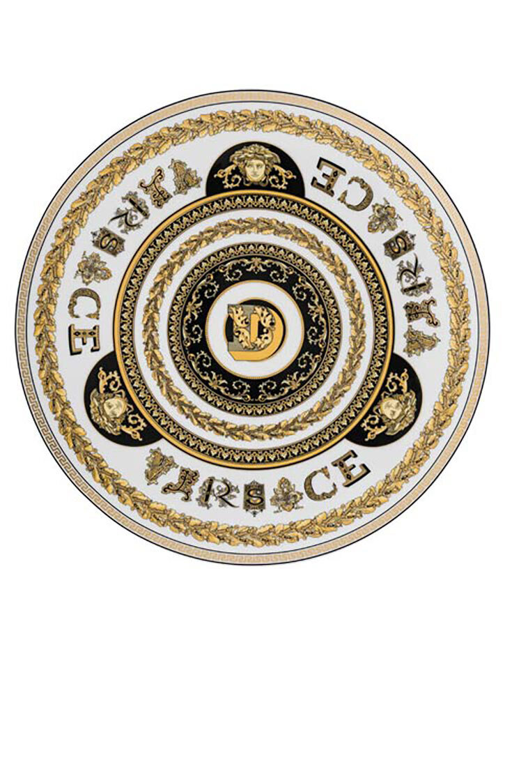 Versace Virtus Alphabet D Service Plate 13 Inch