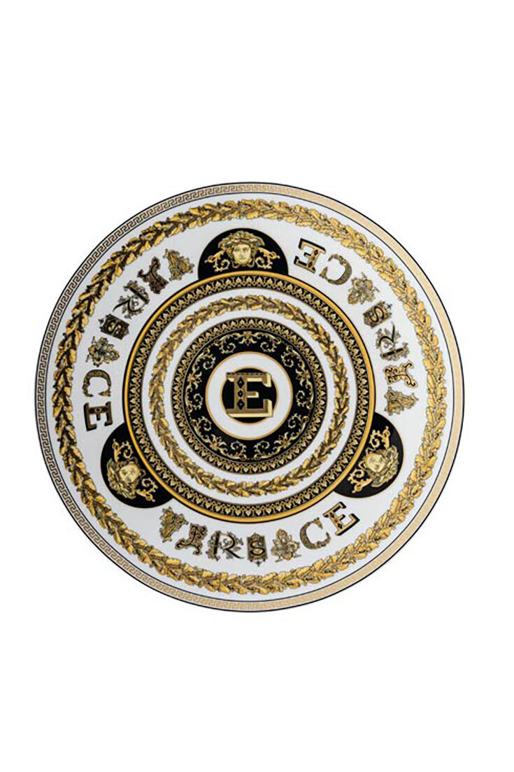 Versace Virtus Alphabet E Service Plate 13 Inch, MPN: 19335-403735-10263, 790955173477