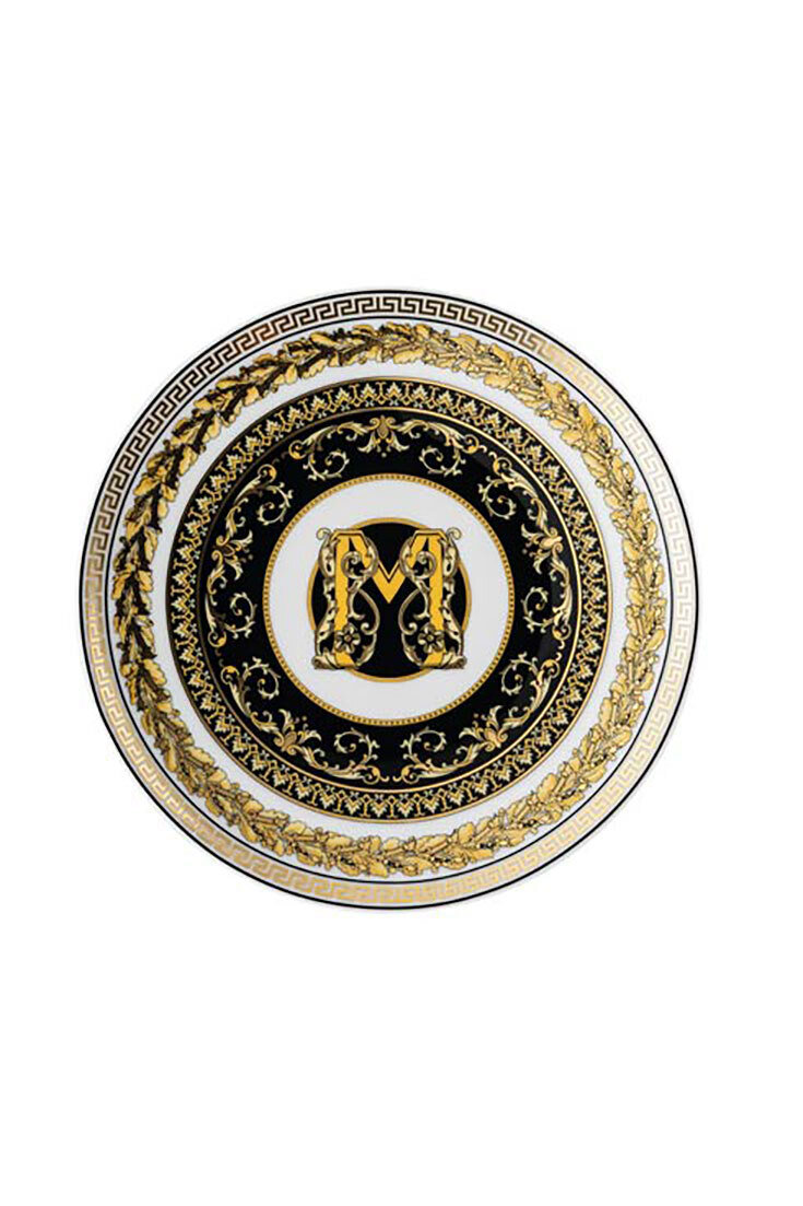 Versace Virtus Alphabet M Bread &amp; Butter Plate 6 2/3 Inch, MPN: 19335-403743-10217, 790955173699