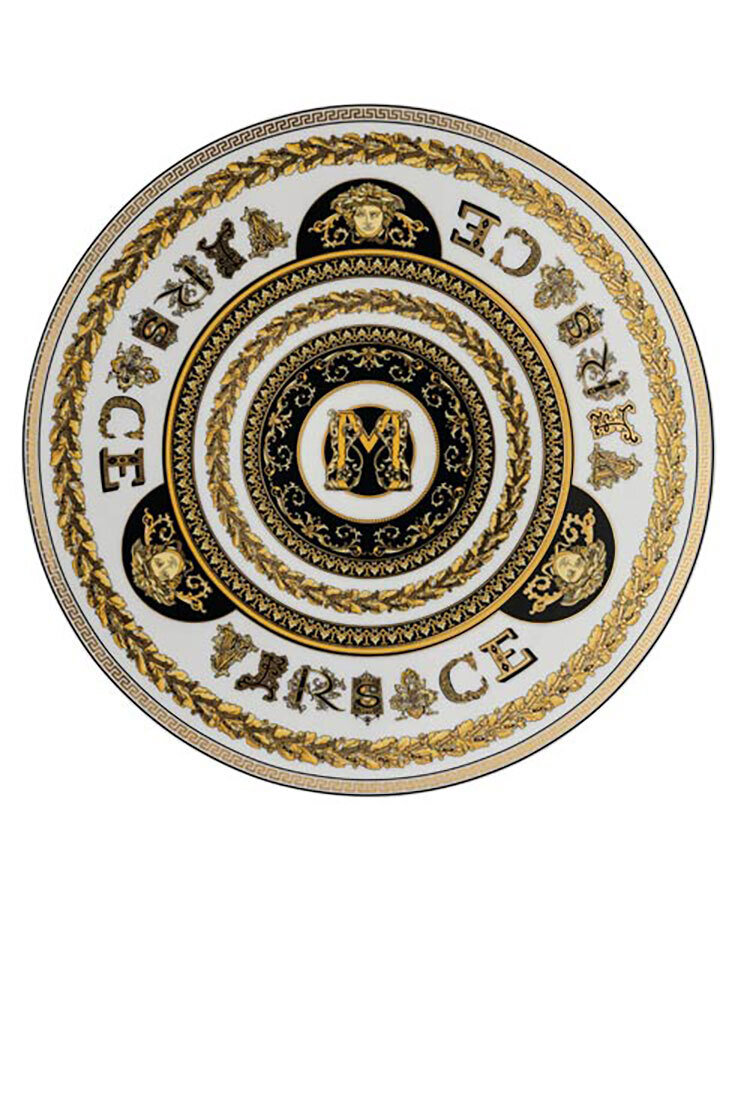 Versace Virtus Alphabet M Service Plate 13 Inch