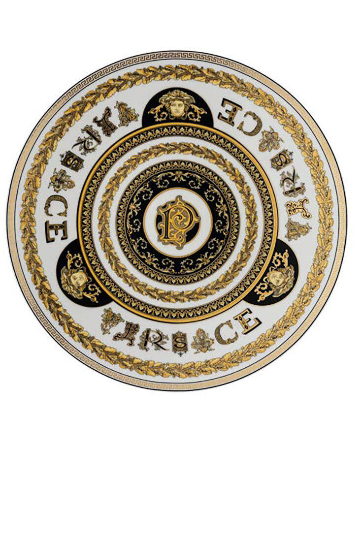 Versace Virtus Alphabet P Service Plate 13 Inch, MPN: 19335-403746-10263, 790955173804