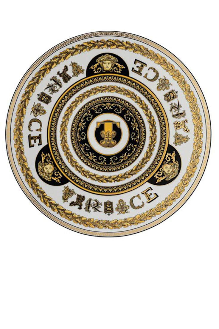 Versace Virtus Alphabet T Service Plate 13 Inch, MPN: 19335-403750-10263, 790955173927
