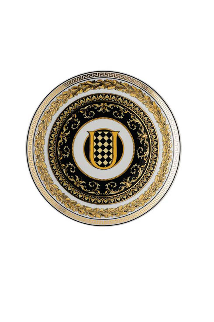 Versace Virtus Alphabet U Bread &amp; Butter Plate 6 2/3 Inch, MPN: 19335-403751-10217, 790955173934