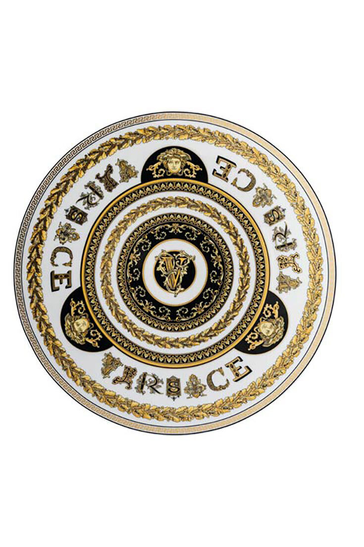 Versace Virtus Alphabet V Service Plate 13 Inch, MPN: 19335-403752-10263, 790955173989