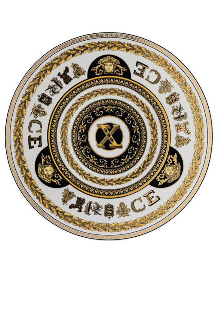Versace Virtus Alphabet X Service Plate 13 Inch