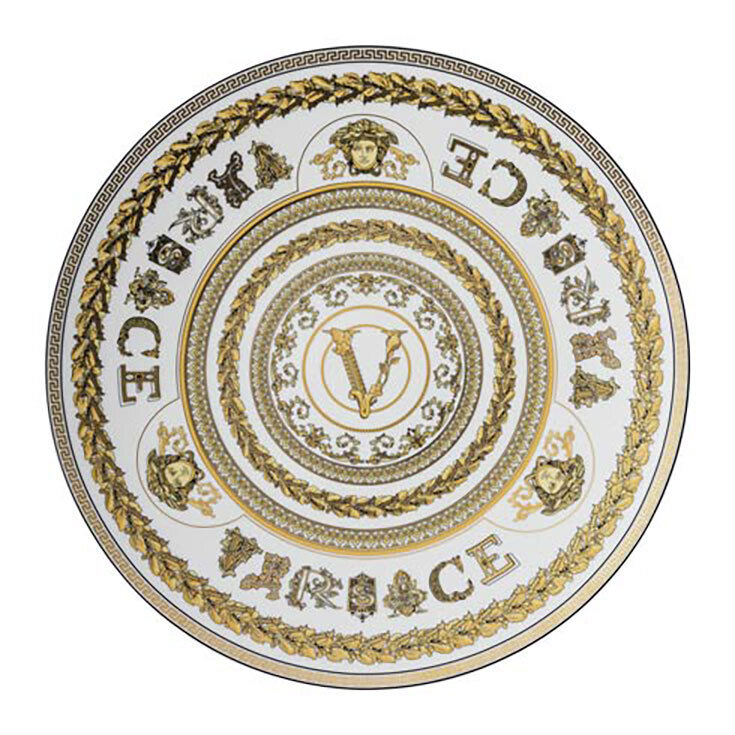 Versace Virtus Gala White Service Plate 13 Inch