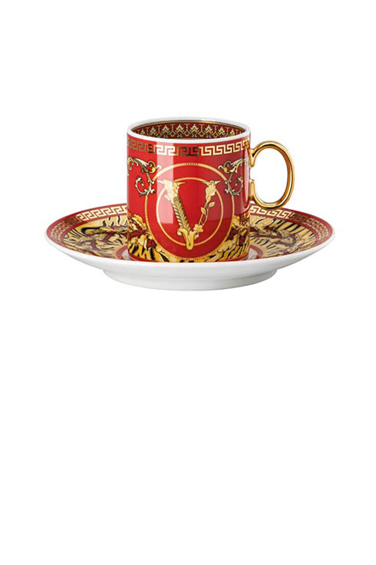 Versace Virtus Holiday AD Cup &amp; Saucer 4 1/4 Inch