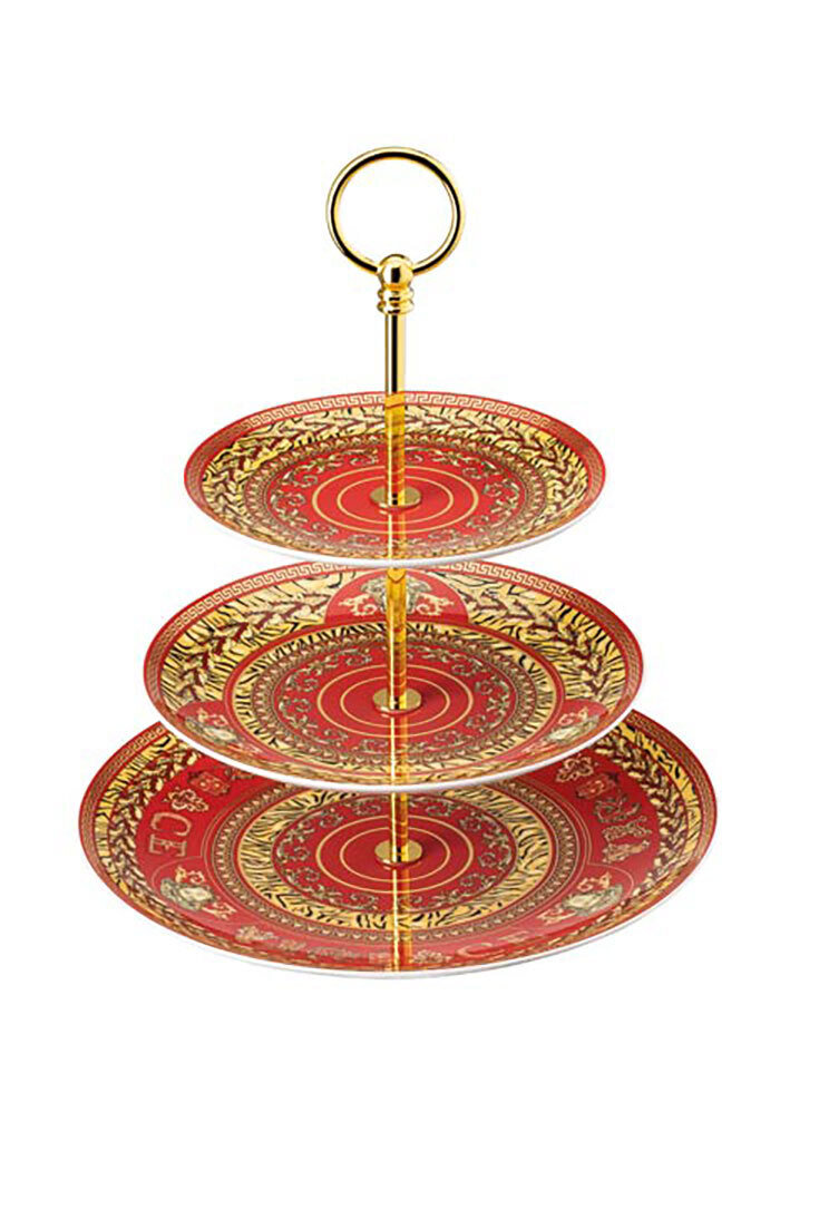 Versace Virtus Holiday Etagere 3 Tiers 7, 8 1/2 , 10 1/2 Inch