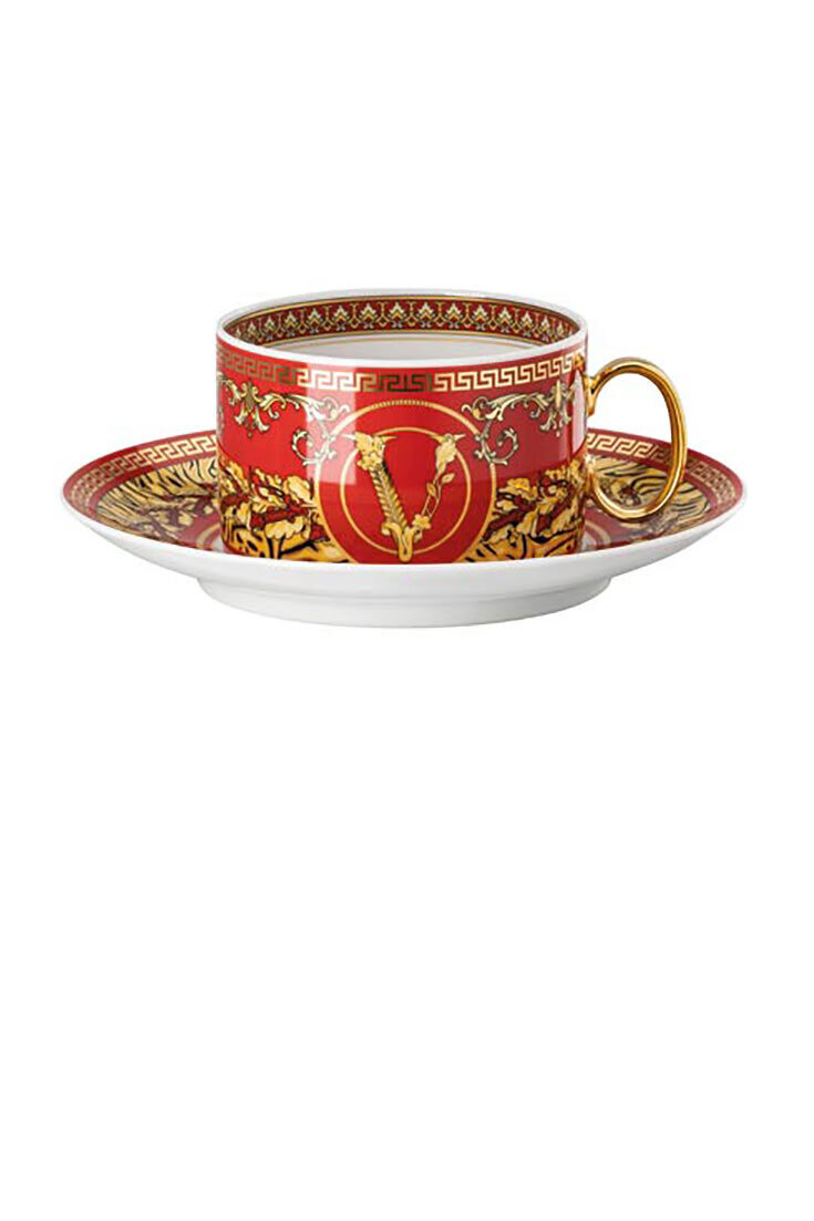 Versace Virtus Holiday Tea Cup & Saucer 6 1/4 Inch