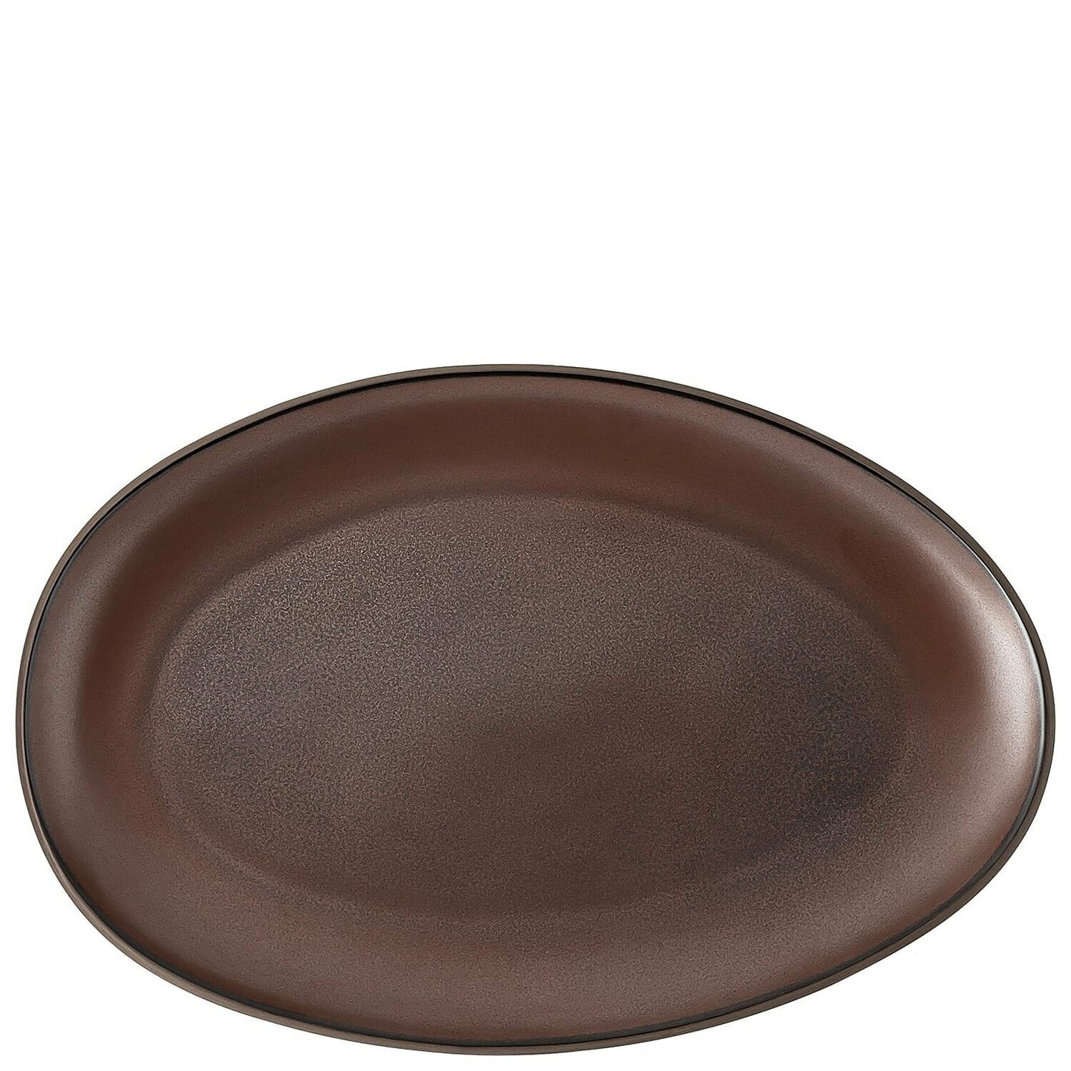 Rosenthal Junto Bronze Stoneware Platter Flat Oval 13 x 12 5/8 Inch