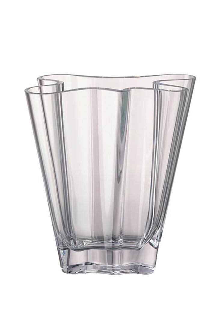 Rosenthal Flux Clear Crystal Vase 10 1/4 Inch