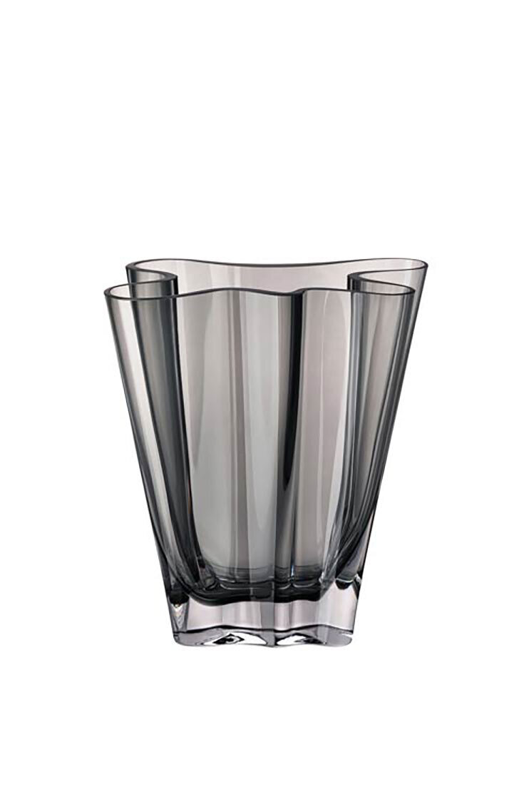 Rosenthal Flux Gray Crystal Vase 8 Inch