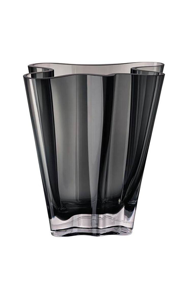 Rosenthal Flux Gray Crystal Vase 10 1/4 Inch