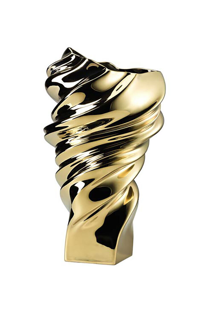Rosenthal Squall Gold Titanium Vase 12 1/2 Inch