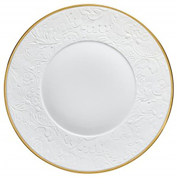 Raynaud Italian Renaissance Flat Plate With Engraved Rim Gold Filet 0810-46-113024, MPN: 0810-46-11…