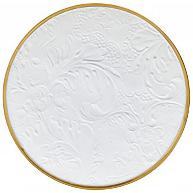 Raynaud Italian Renaissance Coupe Plate Flat Full Engraved Gold Filet 0810-47-113016, MPN: 0810-47-…