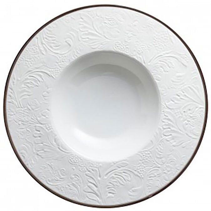Raynaud Italian Renaissance Deep Plate With Engraved Rim Platinum Filet 0811-46-250027, MPN: 0811-4…