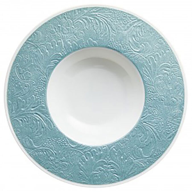 Raynaud Italian Renaissance Deep Plate With Engraved Rim Sky Blue 0813-46-250027, MPN: 0813-46-2500…