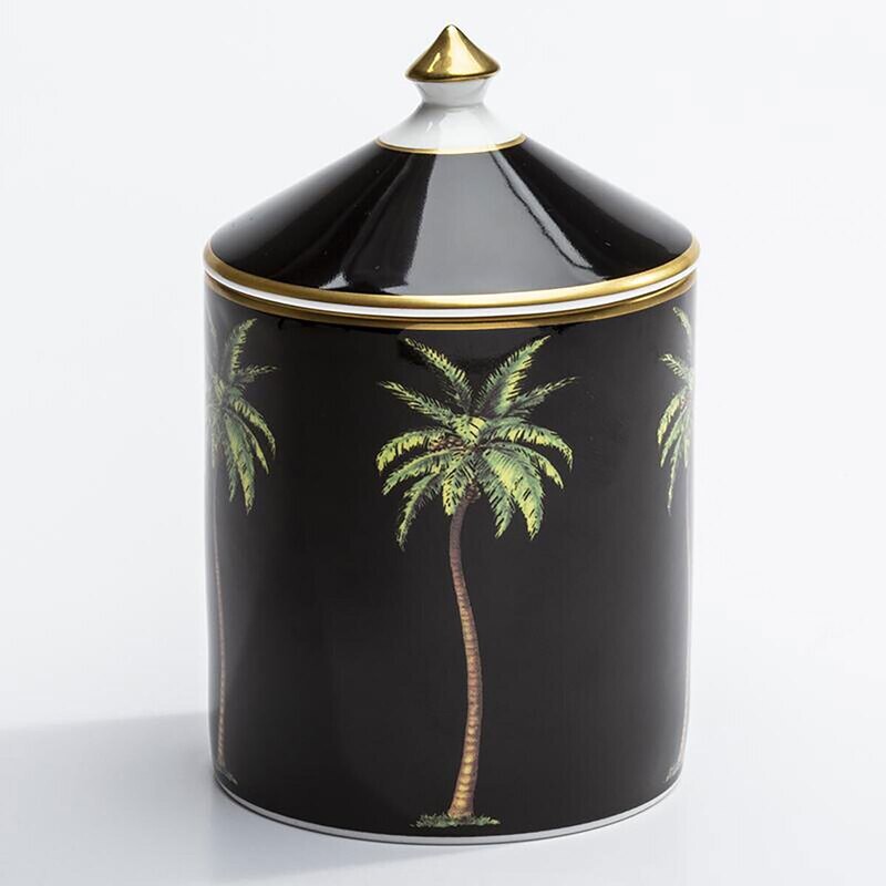 Halcyon Days MW Palm Black Oud Imperial Lidded Candle BCMWP02LCG