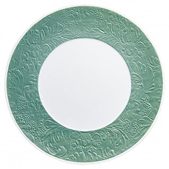 Raynaud Italian Renaissance Flat Plate With Engraved Rim Turquoise 0821-46-113027