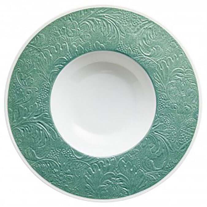 Raynaud Italian Renaissance Deep Plate With Engraved Rim Turquoise 0821-46-250027, MPN: 0821-46-250…