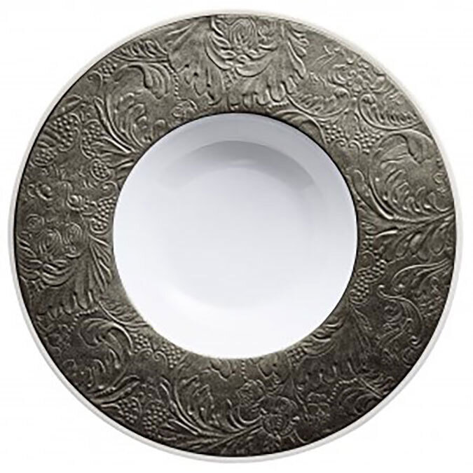 Raynaud Italian Renaissance Deep Plate With Engraved Rim Platinum 0824-46-250027, MPN: 0824-46-2500…