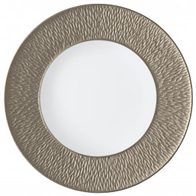 Raynaud Mineral Irise Flat Plate With Engraved Rim Warm Grey 0340-23-113022