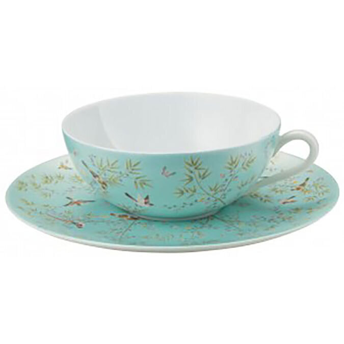 Raynaud Paradis Tea Cup Extra And Saucer Turquoise Background 0402-37-854022, MPN: 0402-37-854022, …