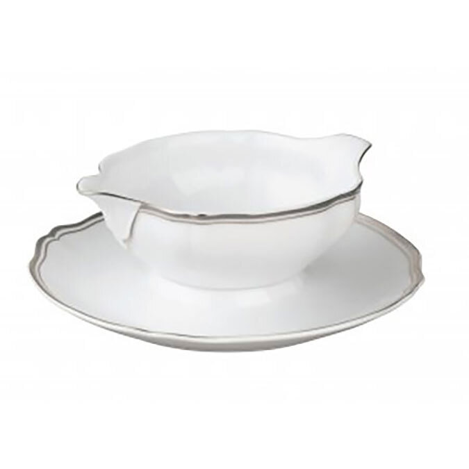 Raynaud Polka Platine Sauce Boat And Stand 0636-01-511030, MPN: 0636-01-511030, 3660006693230