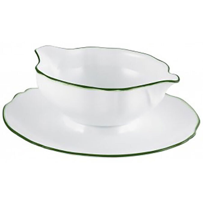 Raynaud Touraine Double Filet Vert Sauce Boat And Stand 0663-01-511030, MPN: 0663-01-511030, 366000…