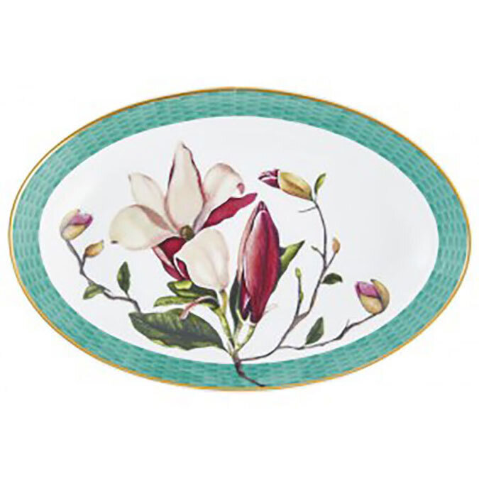 Raynaud Tresor Fleuri Quenelle Dish Turquoise 0658-37-514016, MPN: 0658-37-514016, 3660006747094