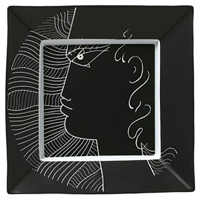 Raynaud Jean Cocteau Square Trinket Tray Black 0659-33-600017, MPN: 0659-33-600017, 3660006746745