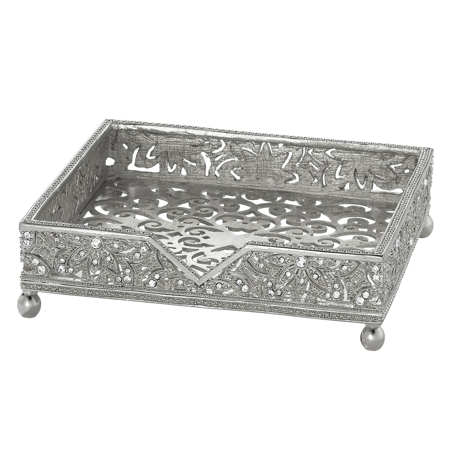 Olivia Riegel Silver Windsor Cocktail Napkin Holder NC1002, MPN: NC1002,