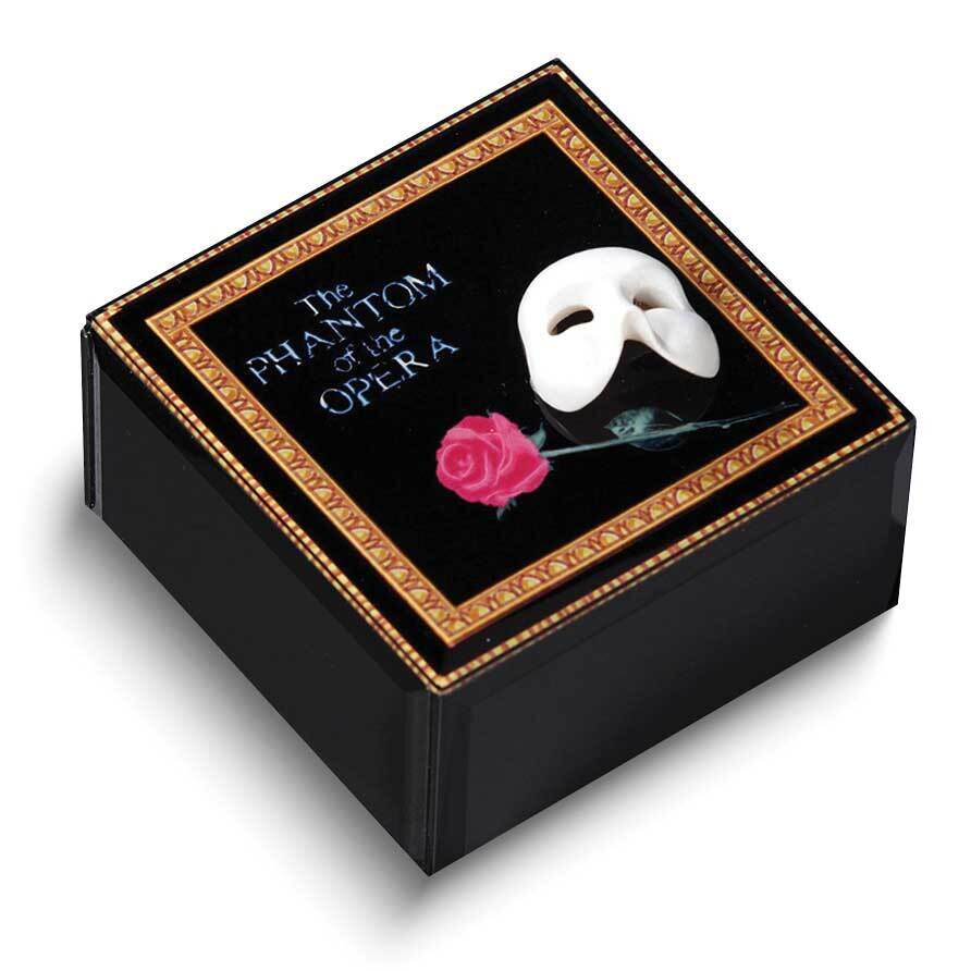 Phantom Mask &amp; Rose Glass Music Box GM10633