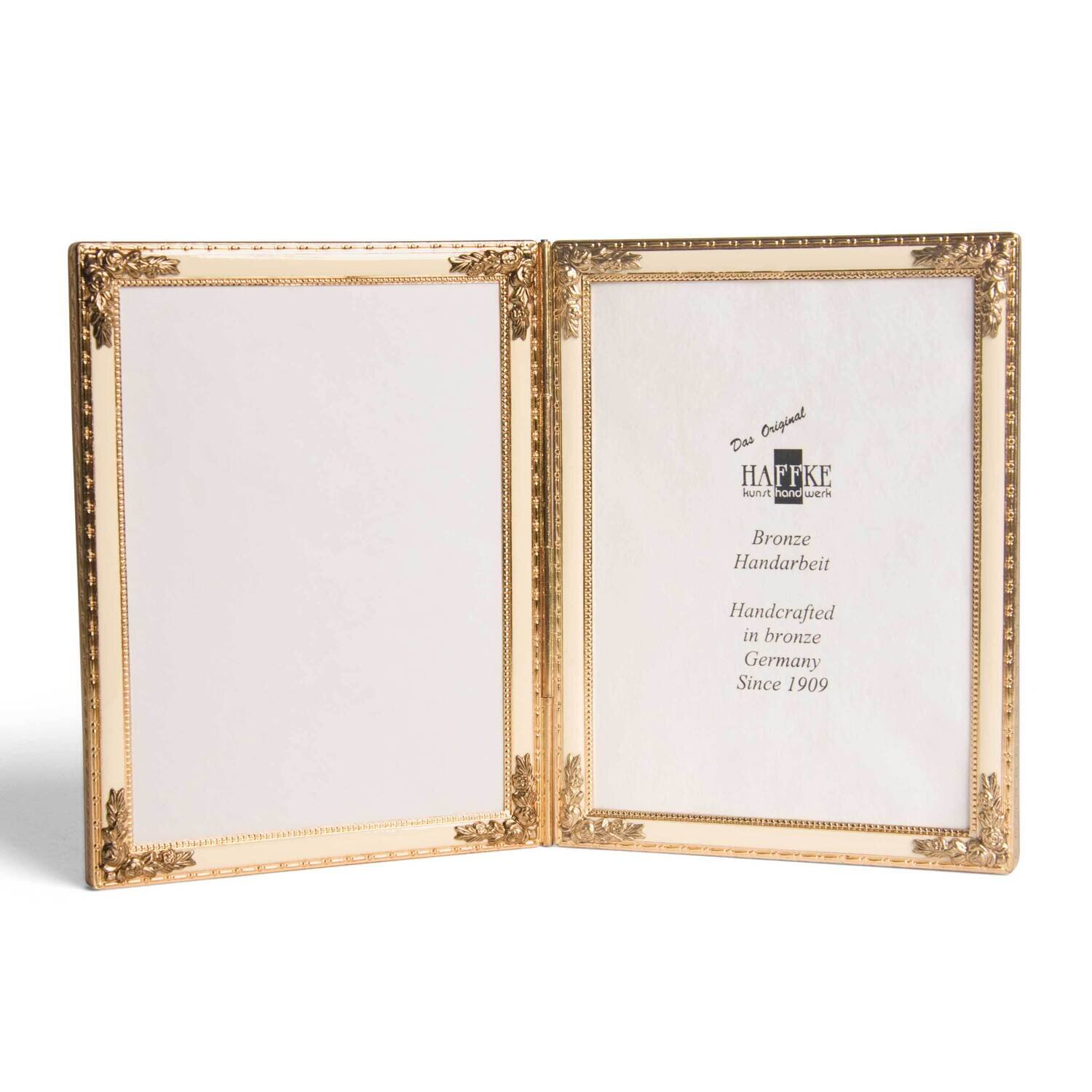 Bronze Beige Enameled 2.5 x 3.5Inch Double Frame GM12554, MPN: GM12554,