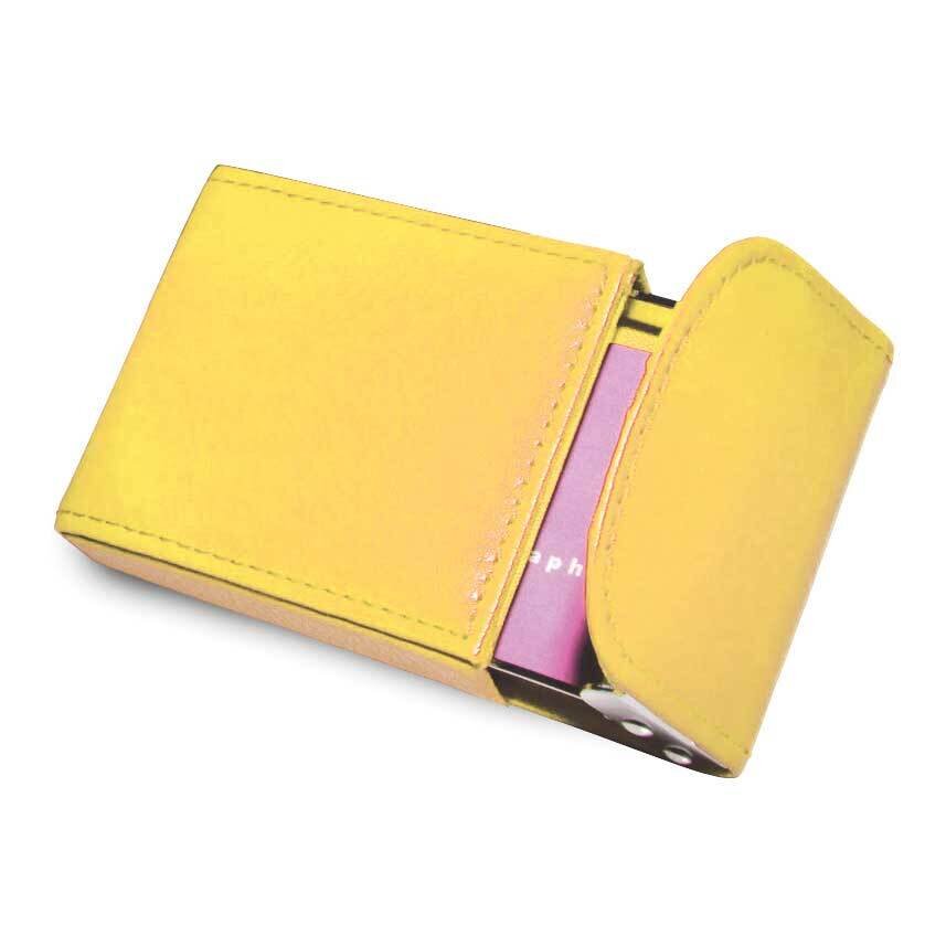 Cameron Yellow Leather Business Card Case GM12912