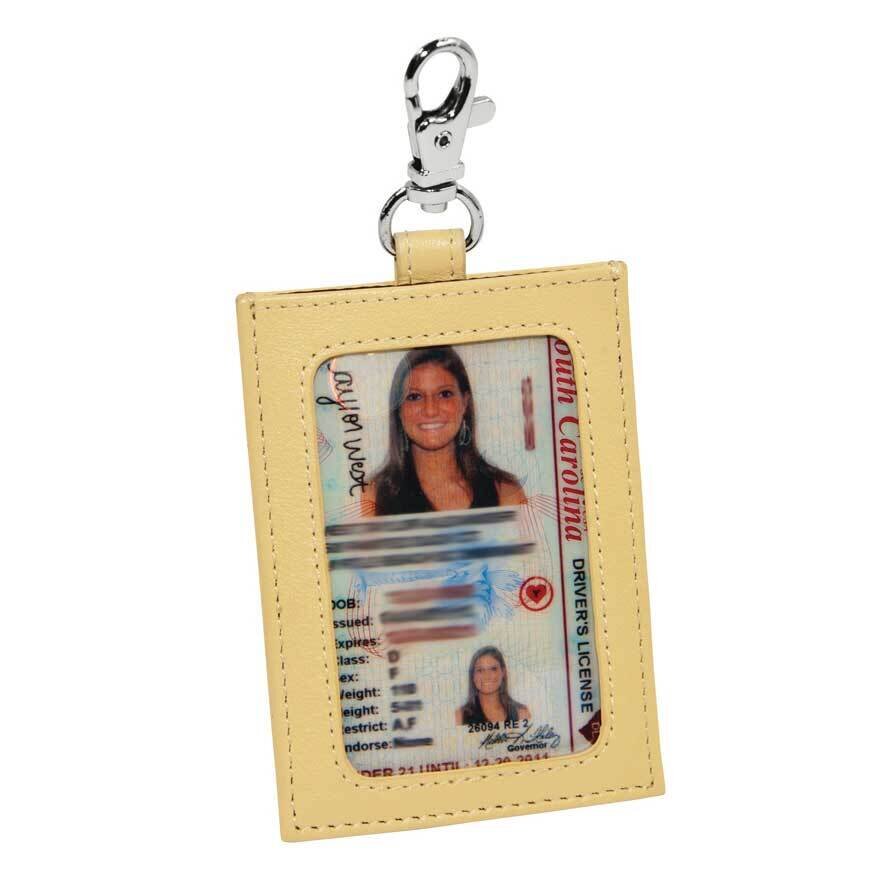 Heidi Champange Yellow Leather ID Holder with Clip GM12920, MPN: GM12920, 841316025017