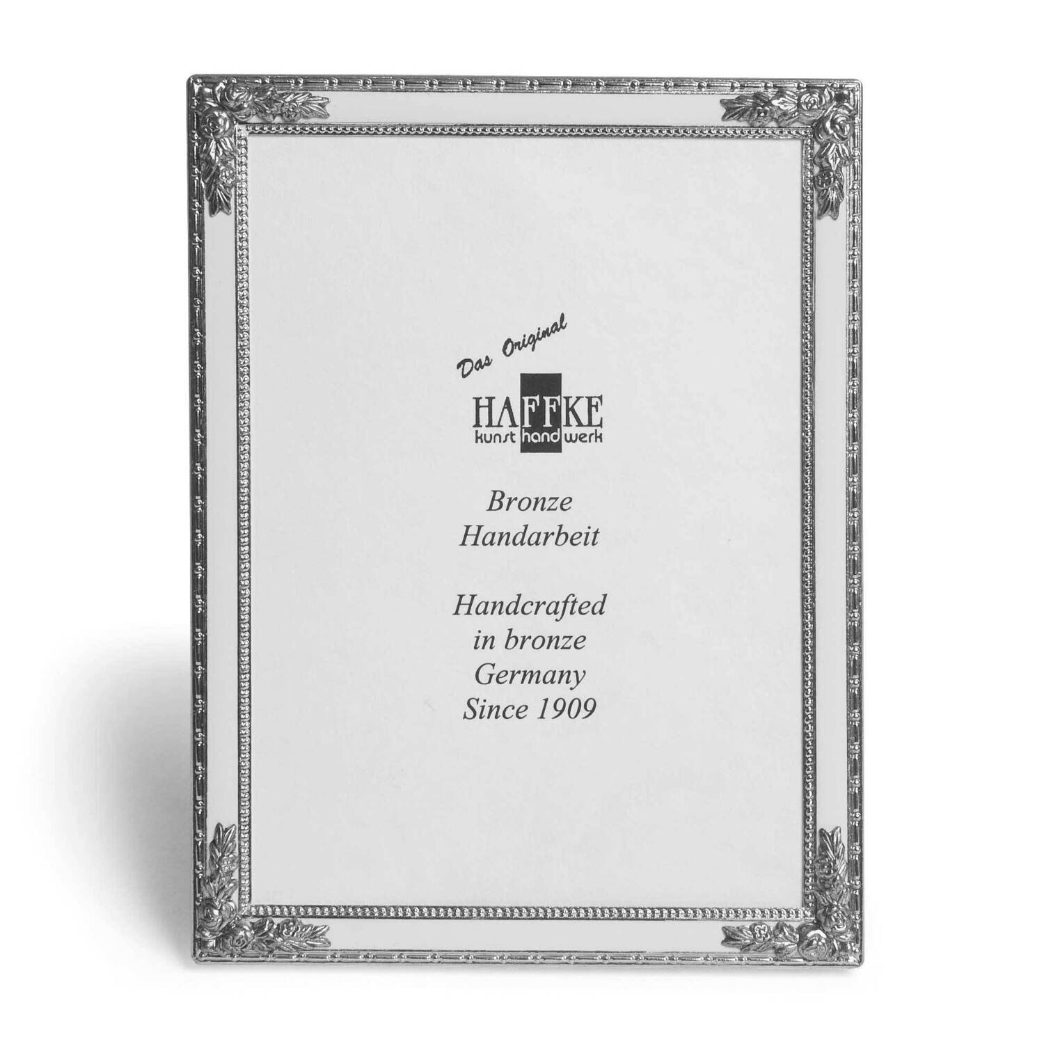 Silvered Bronze with White Enamel 7.5x9.5 Frame GM12591