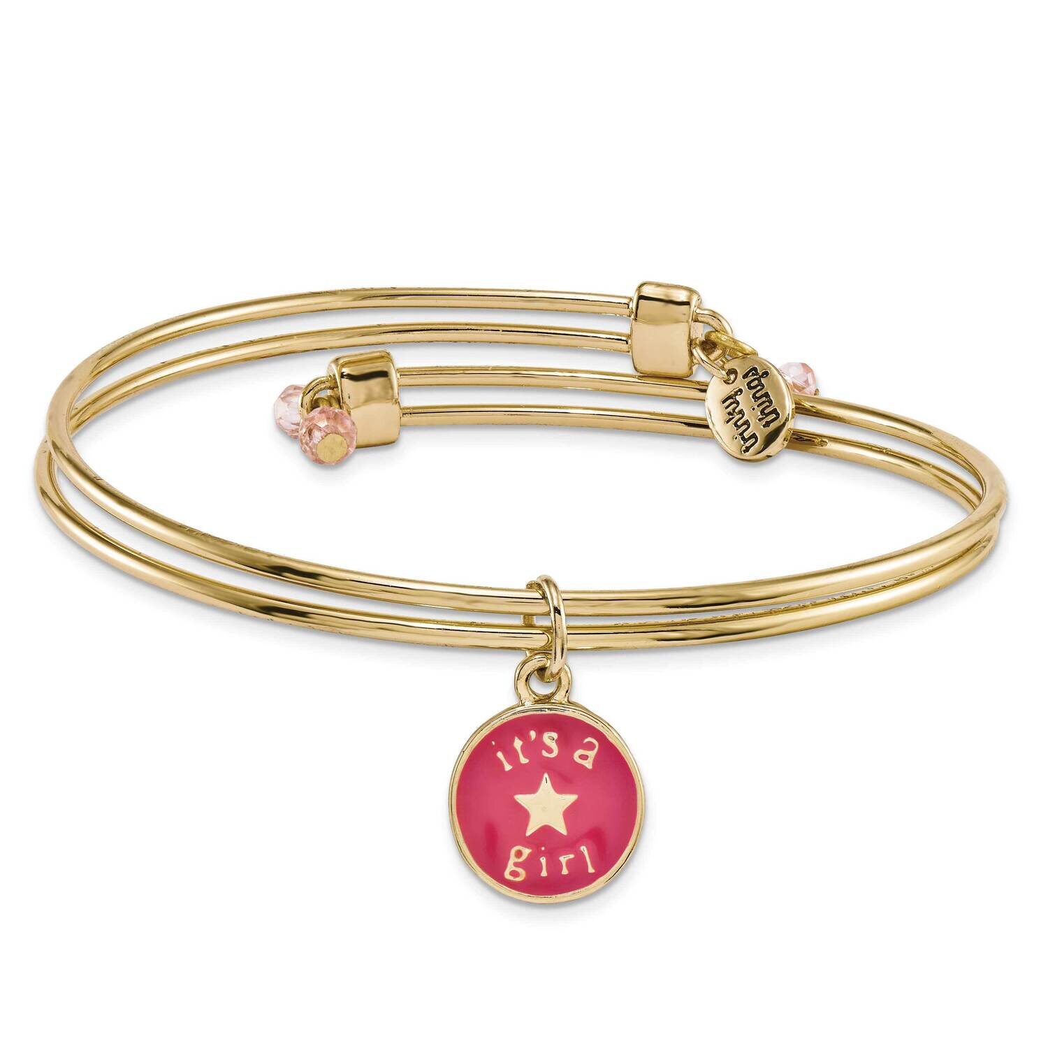 Gold-tone Trinky Things It's a Girl Star Bracelet Card GM16017