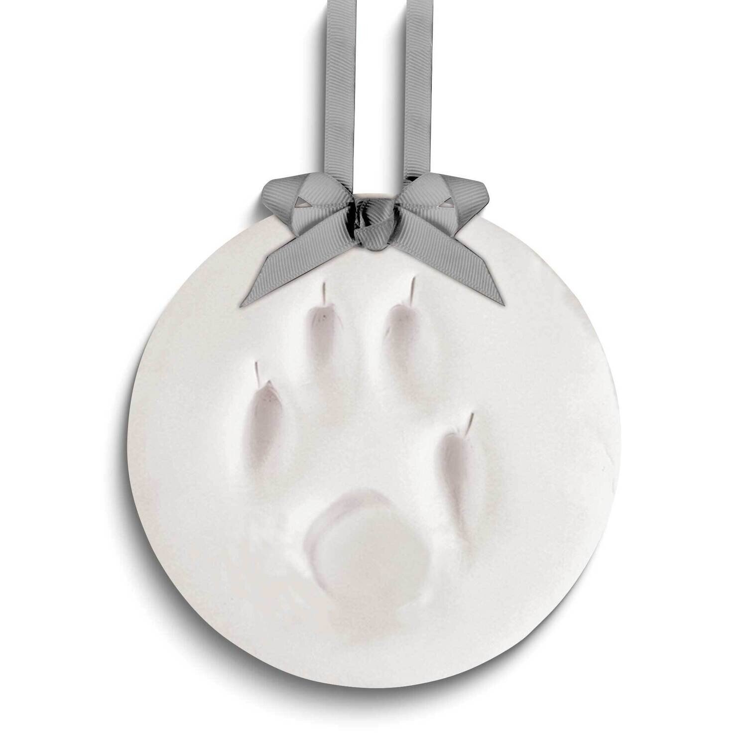 White Pawprints (Gray Ribbon) Keepsake Ornament GM20965