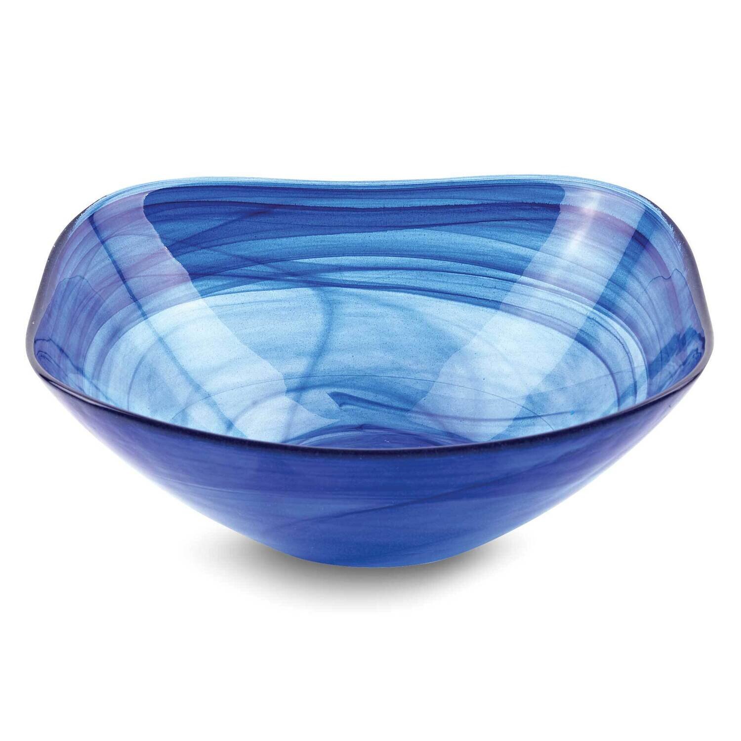 Badash Cobalt Blue Alabaster Square Glass Set of 2 6 Inch Bowls GM23923
