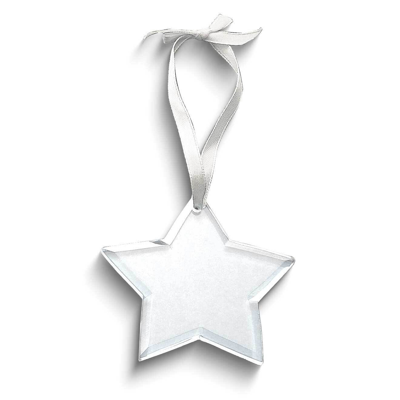 Star Shaped Glass Ornament with White Ribbon GM24012, MPN: GM24012, 47105199932