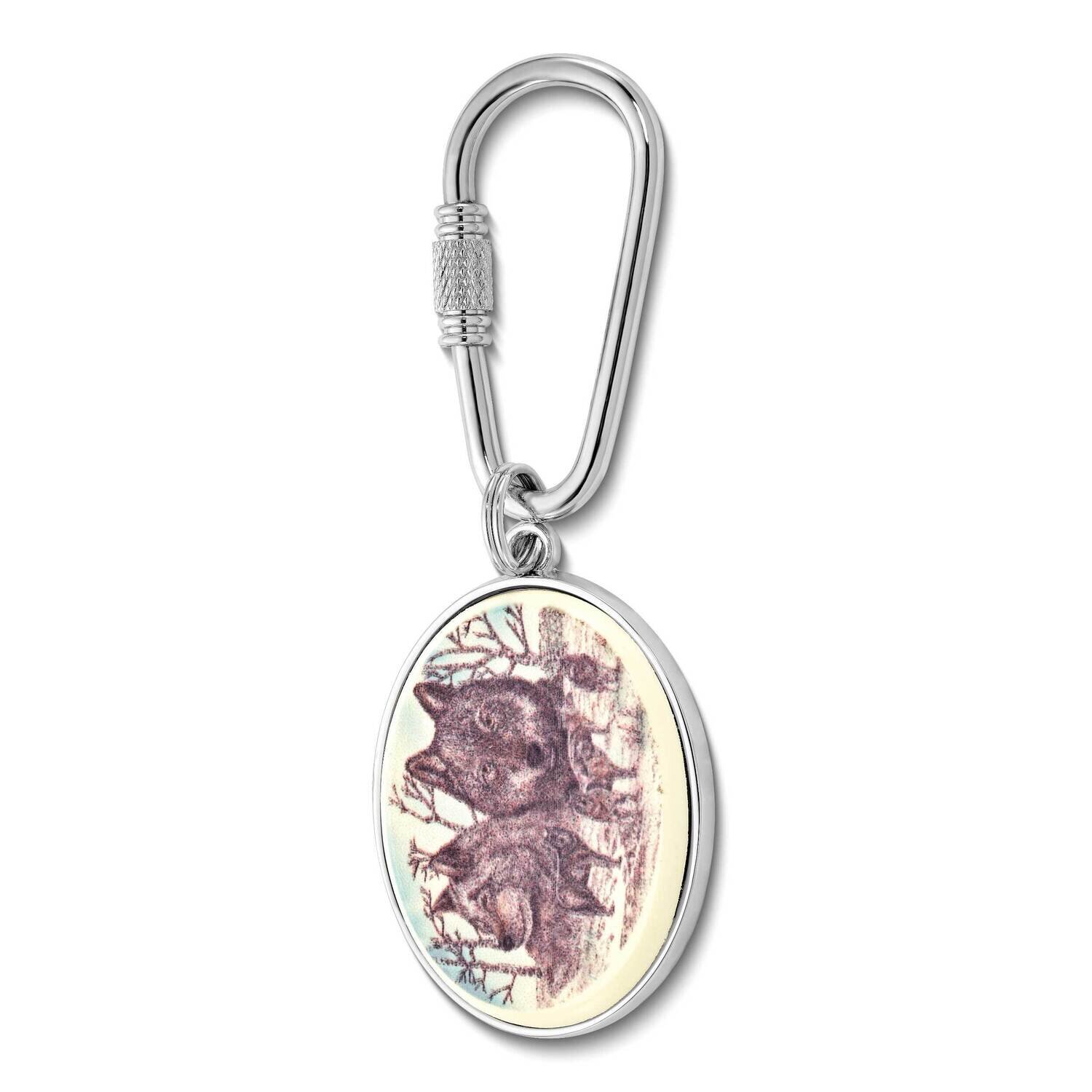 Barlow Designs Color Wolf Portrait Oval Key Chain GM24082, MPN: GM24082, 617414580143