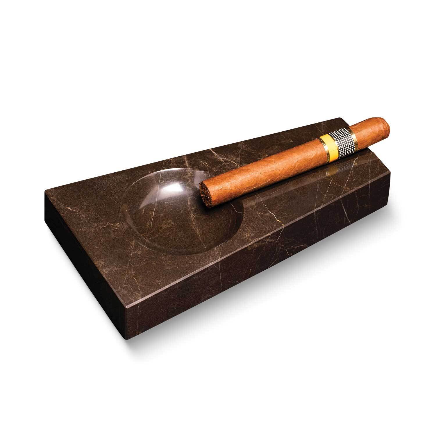 Handcrafted Amber Emperador Marble Single Cigar Ashtray GM24119