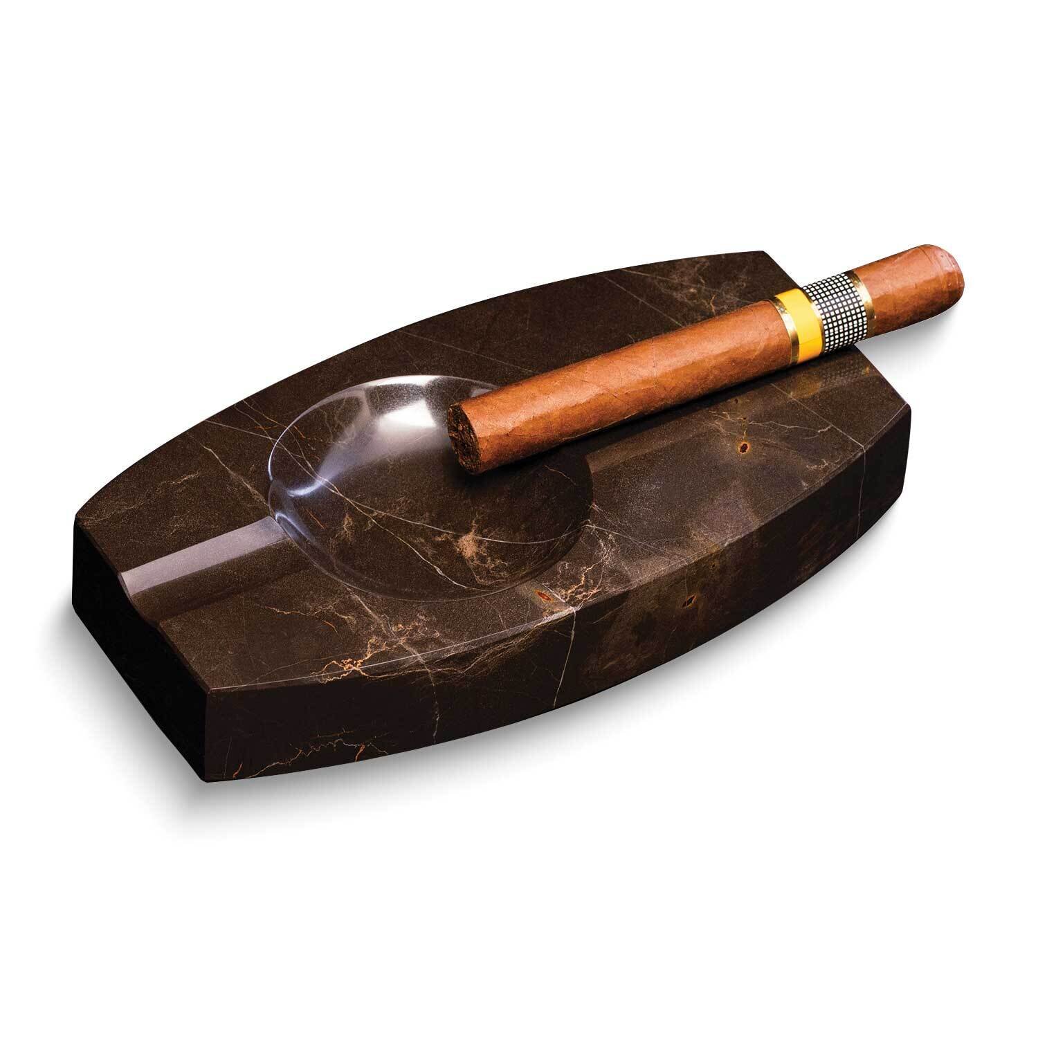 Handcrafted Amber Emperador Marble Double Cigar Ashtray GM24123